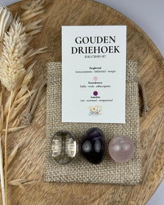 Gouden driehoek edelstenen set