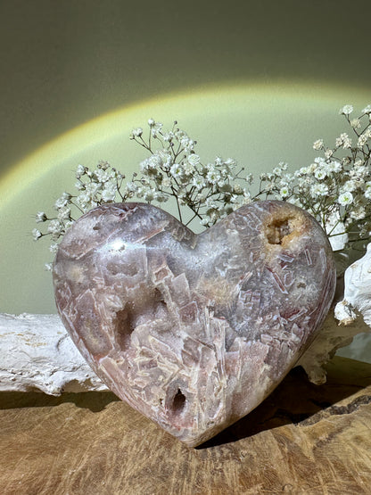 Pink amethyst heart XL