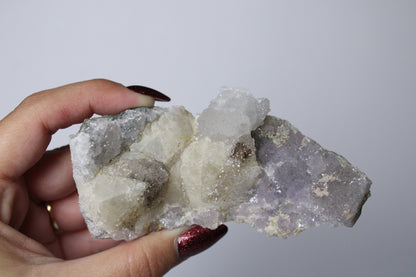 Amethyst with calcite cluster (sugar)