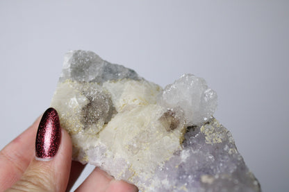 Amethyst with calcite cluster (sugar)