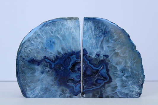 Colored agate bookends