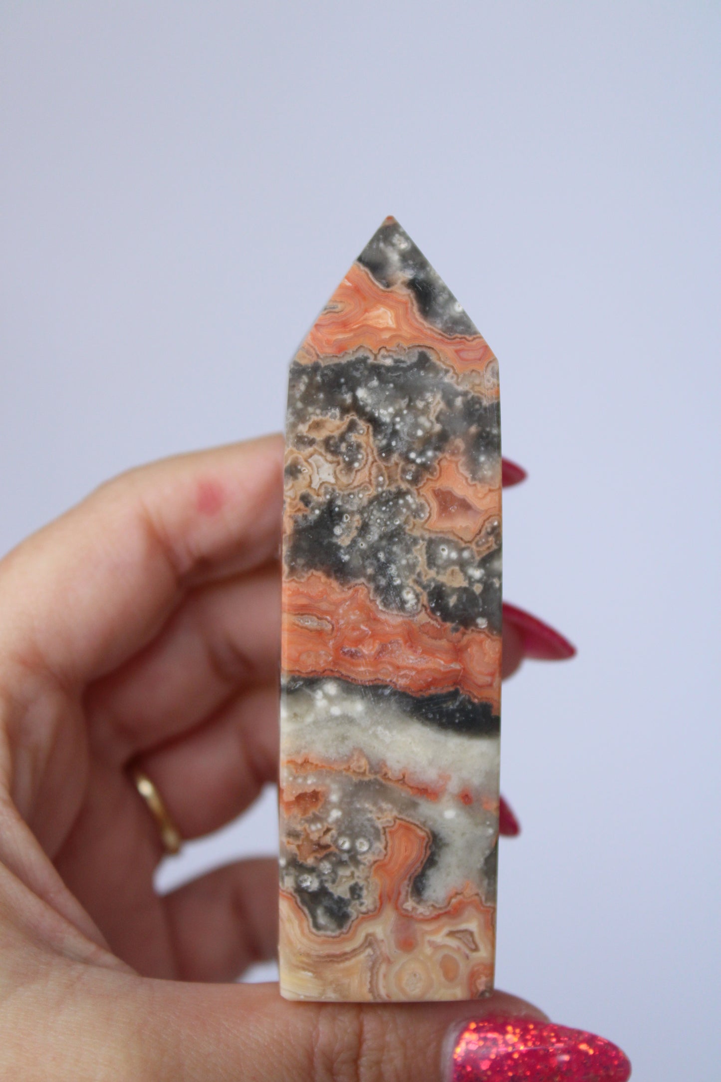 Crazy lace agate tower