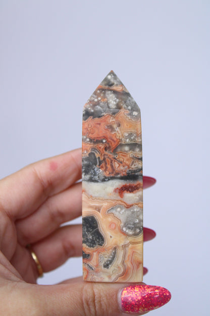 Crazy lace agate tower