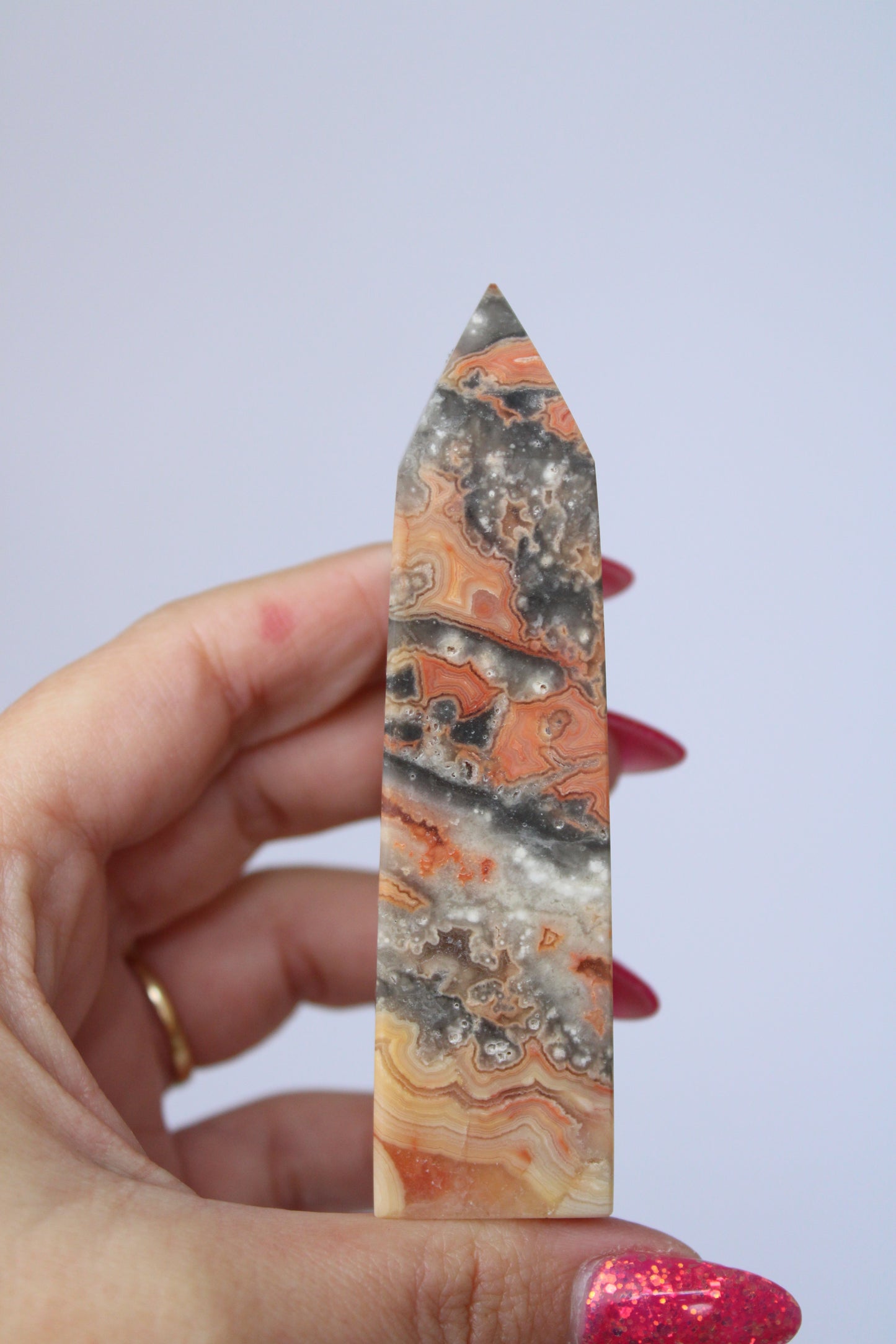 Crazy lace agate tower