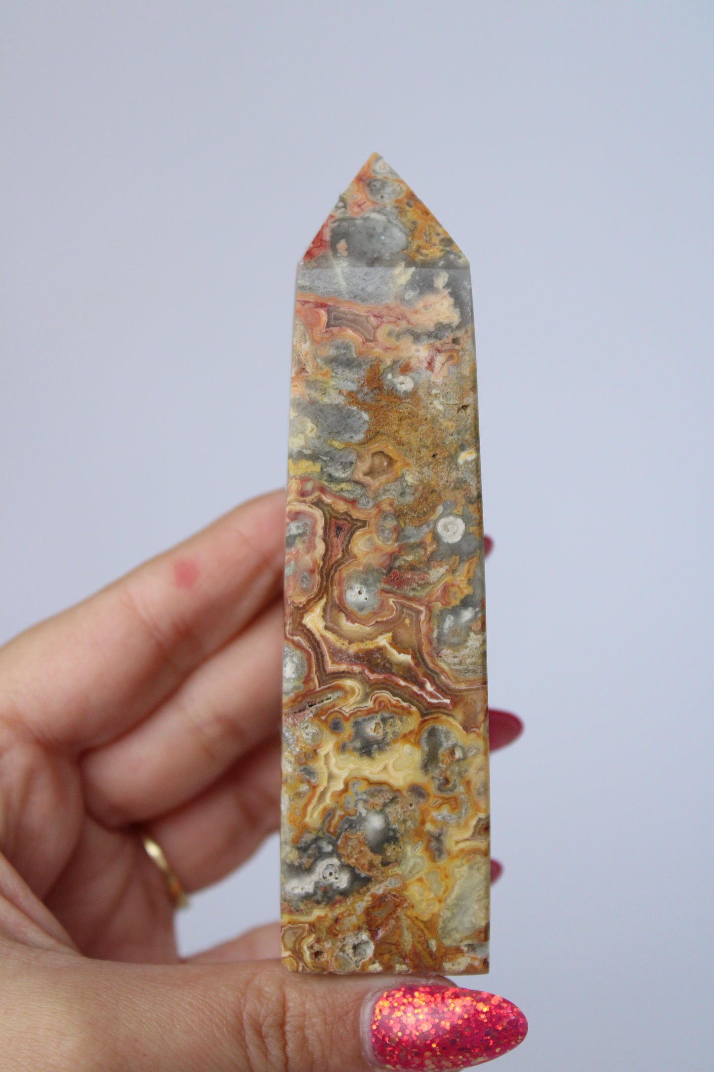 Crazy lace agate tower