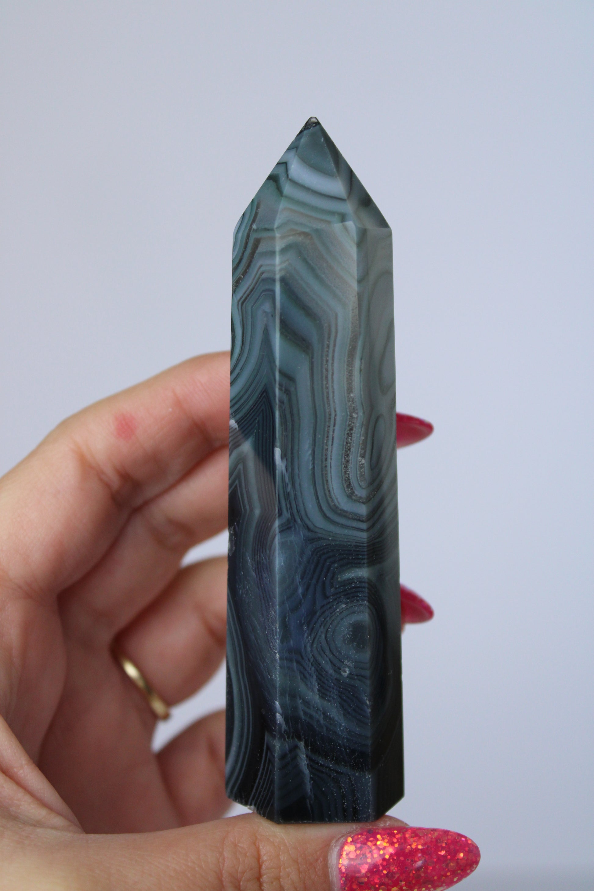 Blauwe onyx toren - Gemstone Dreams