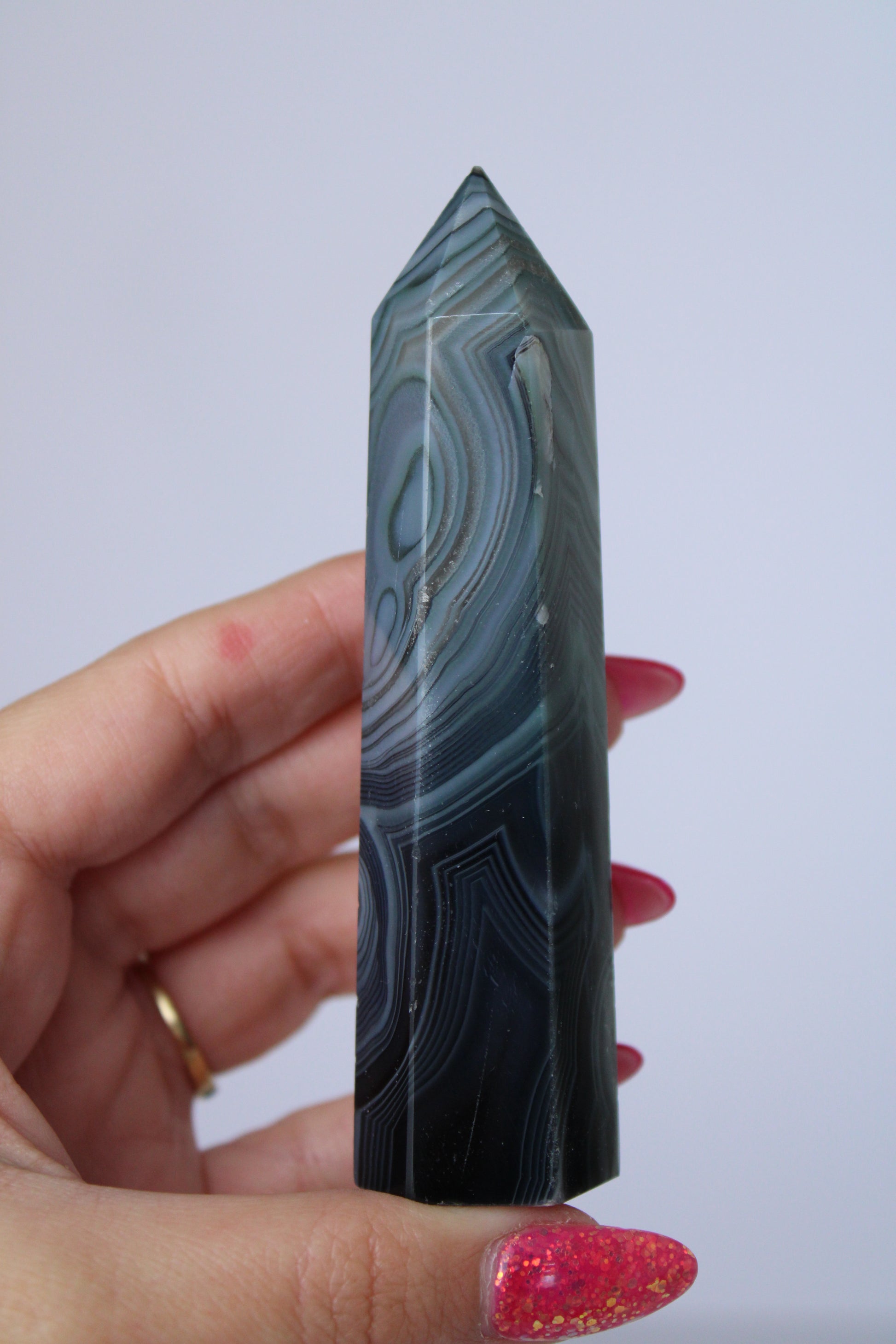 Blauwe onyx toren - Gemstone Dreams