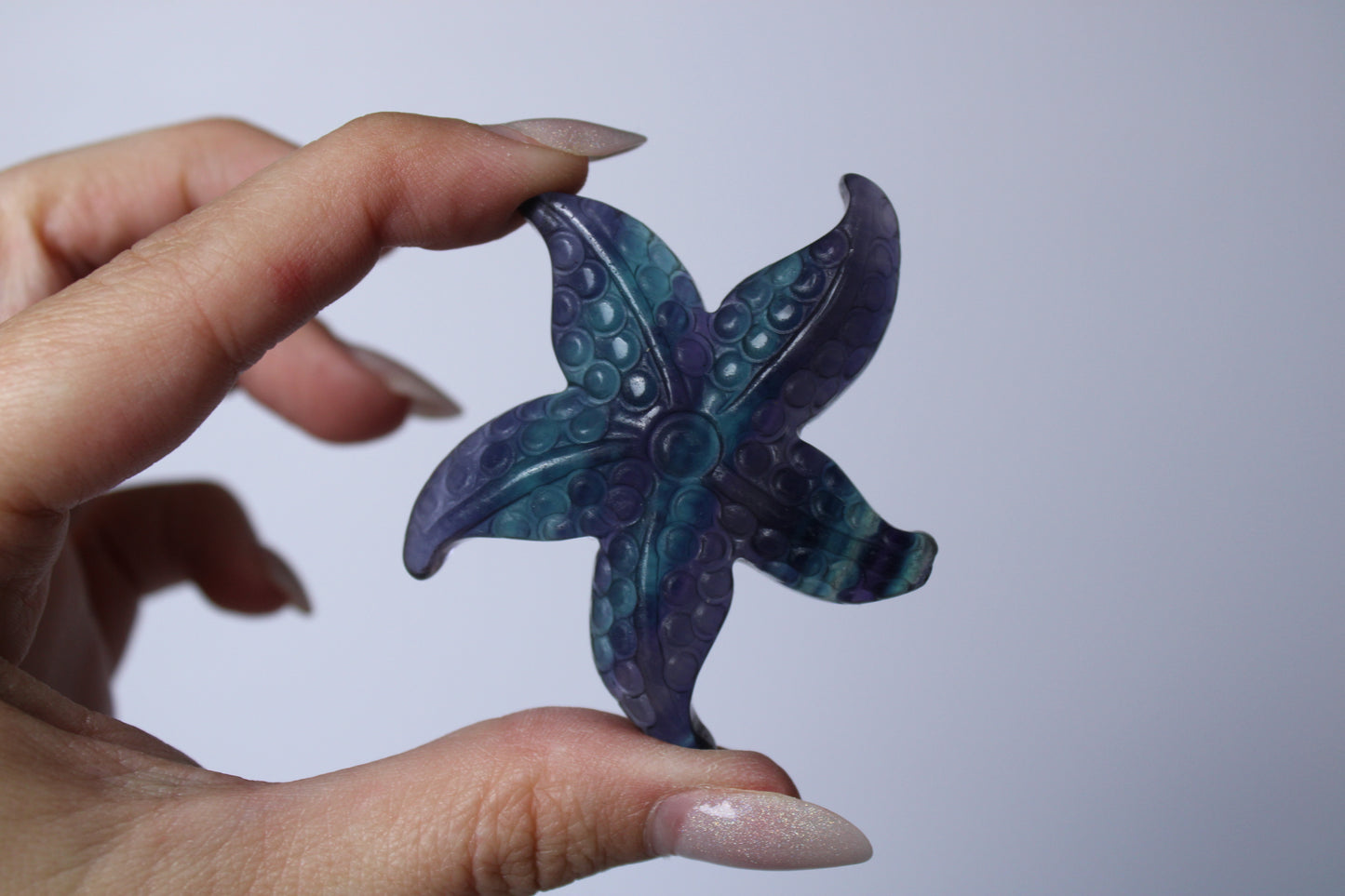 Rainbow fluorite starfish