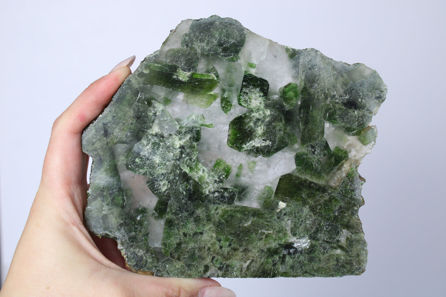 Groene epidoot slab - Gemstone Dreams