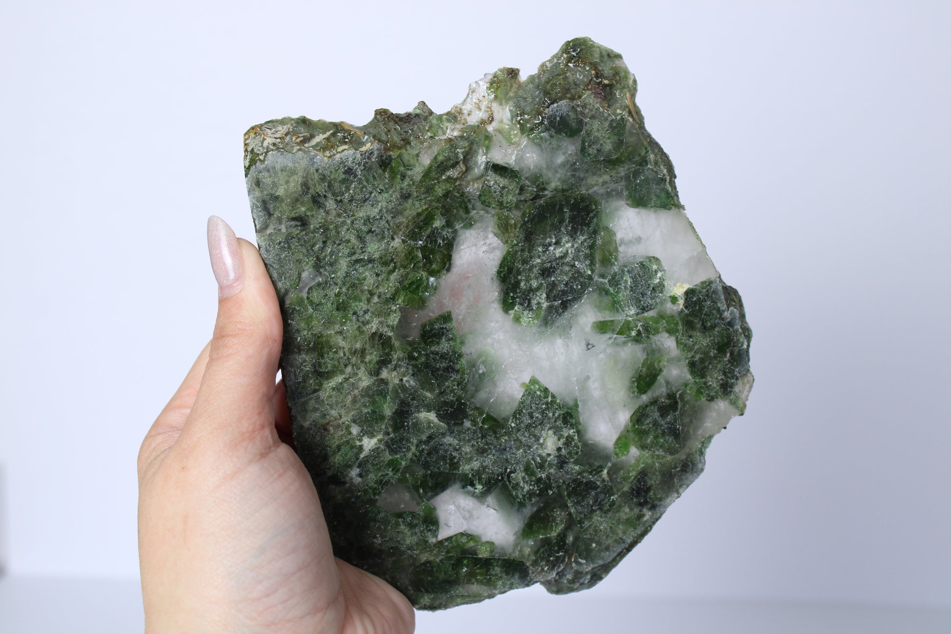 Groene epidoot slab - Gemstone Dreams