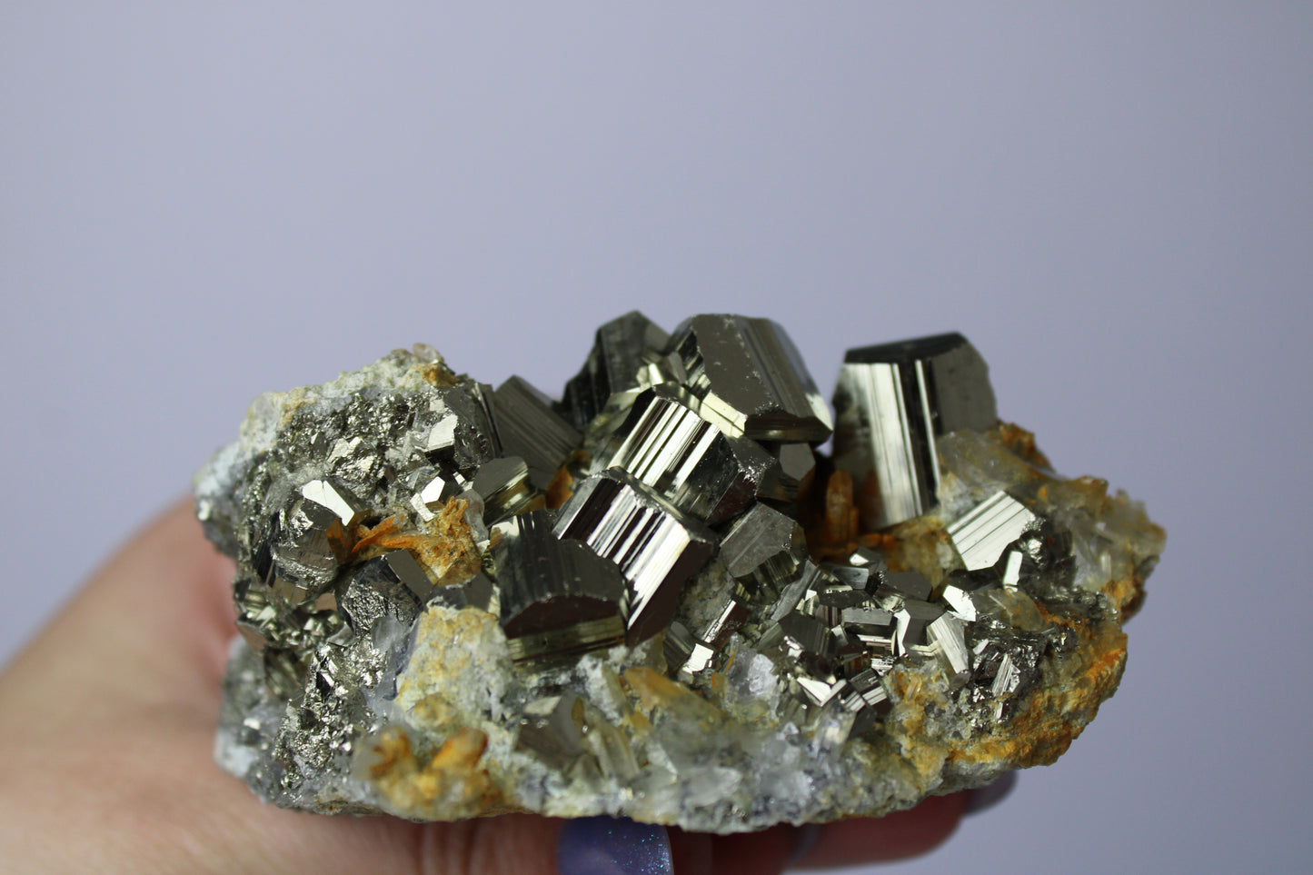 Pyrite with quartz cluster 10