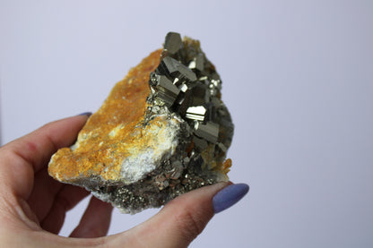 Pyrite with quartz cluster 10