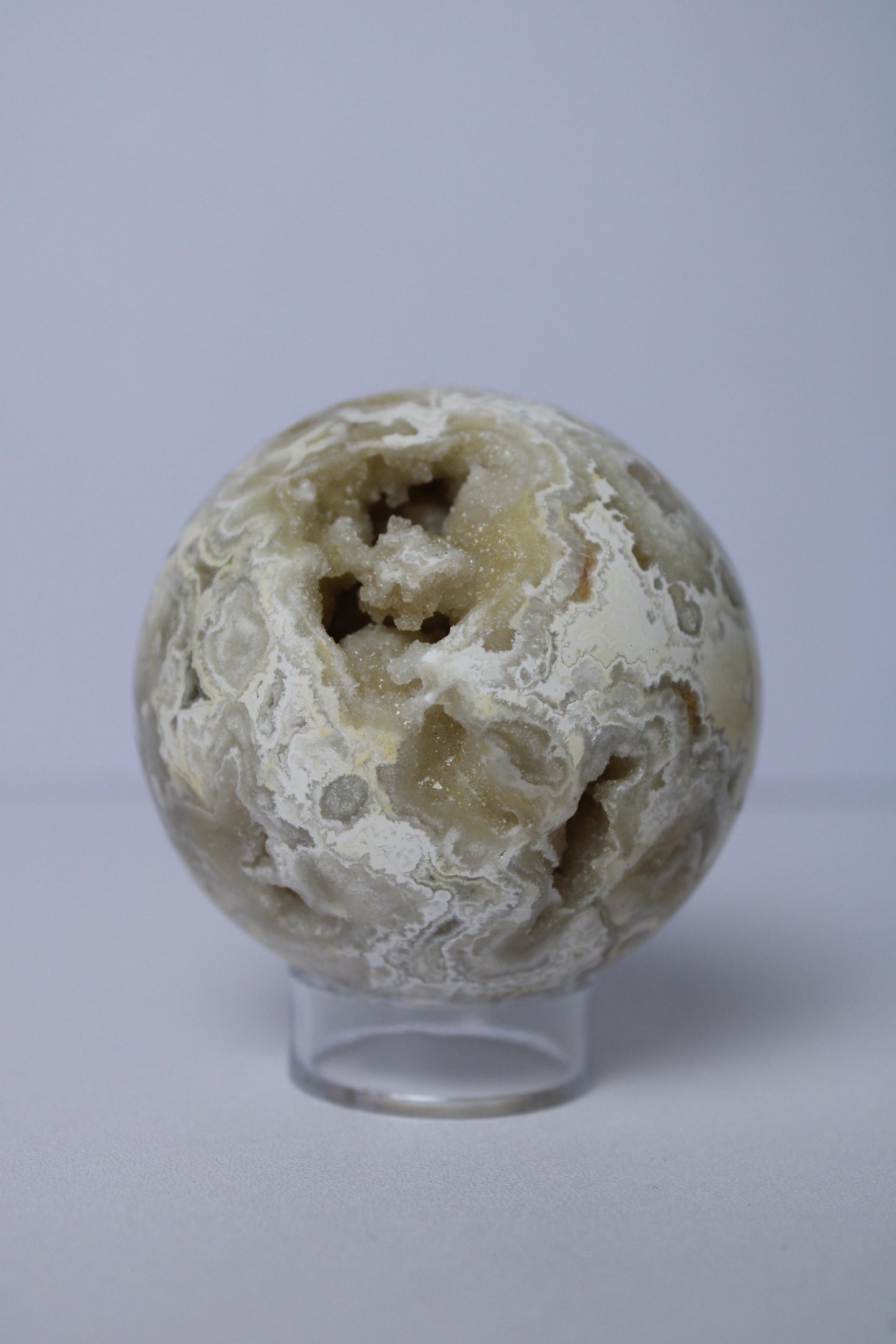 Snow agate sphere