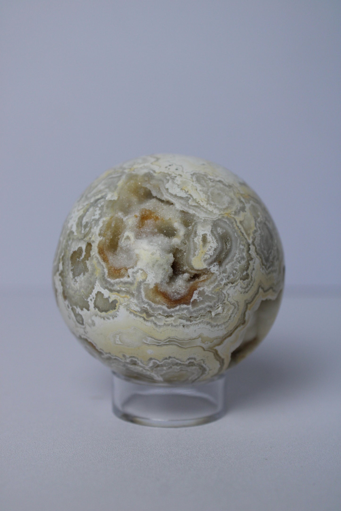 Snow agate sphere