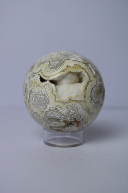 Snow agate sphere