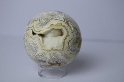 Snow agate sphere